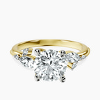 14kt Yellow Gold Emmeline Crisscross Side Stone Lab Diamond Ring front image