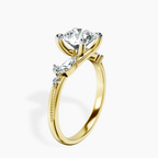 14kt Yellow Gold Emmeline Crisscross Side Stone Lab Diamond Ring standing product image one