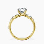 14kt Yellow Gold Emmeline Crisscross Side Stone Lab Diamond Ring side right image one