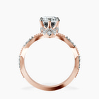 2.91 ct. asscher Theodora Ring in 18kt rose gold side right image one