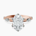 18kt Rose Gold Theodora Six Prong Side Stone Lab Diamond Ring front image