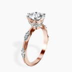 18ct Rose Gold Theodora Six Prong Side Stone Lab Diamond Ring standing product image one