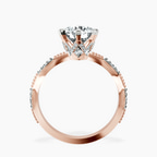 18ct Rose Gold Theodora Six Prong Side Stone Lab Diamond Ring side right image one