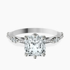 Platinum Theodora Six Prong Side Stone Lab Diamond Ring front image