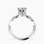 Platinum Theodora Six Prong Side Stone Lab Diamond Ring side right image one
