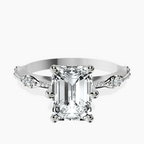 Platinum Theodora Six Prong Side Stone Lab Diamond Ring front image