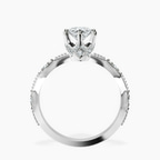 Platinum Theodora Six Prong Side Stone Lab Diamond Ring side right image one
