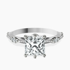 Platinum Theodora Six Prong Side Stone Lab Diamond Ring front image