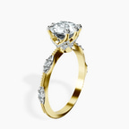 18kt Yellow Gold Theodora Six Prong Side Stone Lab Diamond Ring standing product image one