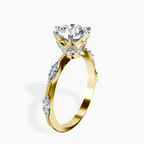 9ct Yellow Gold Theodora Six Prong Side Stone Lab Diamond Ring standing product image one