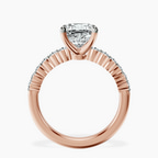 18kt Rose Gold Lottie Four Claw Side Stone Lab Diamond Ring side right image one