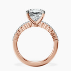 14kt Rose Gold Lottie Four Claw Side Stone Lab Diamond Ring side right image one