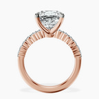 14kt Rose Gold Lottie Four Claw Side Stone Lab Diamond Ring side right image one