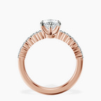 14ct Rose Gold Lottie Four Claw Side Stone Lab Diamond Ring side right image one