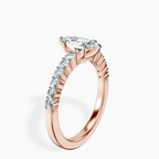 18kt Rose Gold Lottie Four Claw Side Stone Lab Diamond Ring standing product image one