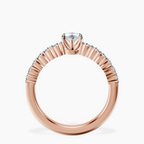 18kt Rose Gold Lottie Four Claw Side Stone Lab Diamond Ring side right image one