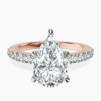 18kt Rose Gold Lottie Four Claw Side Stone Lab Diamond Ring front image