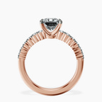 14kt Rose Gold Lottie Four Claw Side Stone Lab Diamond Ring side right image one