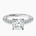 Platinum Lottie Four Claw Side Stone Lab Diamond Ring front image