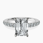 Platinum Lottie Four Claw Side Stone Lab Diamond Ring front image