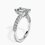 Platinum Lottie Four Claw Side Stone Lab Diamond Ring standing product image one