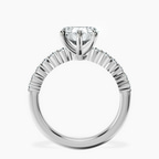 Platinum Lottie Four Claw Side Stone Lab Diamond Ring side right image one