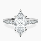Platinum Lottie Four Claw Side Stone Lab Diamond Ring front image