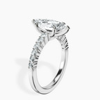 Platinum Lottie Four Claw Side Stone Lab Diamond Ring standing product image one