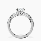 Platinum Lottie Four Claw Side Stone Lab Diamond Ring side right image one