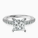 Platinum Lottie Four Claw Side Stone Lab Diamond Ring front image