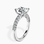 Platinum Lottie Four Claw Side Stone Lab Diamond Ring standing product image one