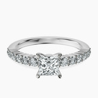 Platinum Lottie Four Claw Side Stone Lab Diamond Ring front image