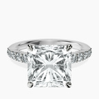 Platinum Lottie Four Claw Side Stone Lab Diamond Ring front image