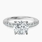 Platinum Lottie Four Claw Side Stone Lab Diamond Ring front image