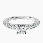 Platinum Lottie Four Claw Side Stone Lab Diamond Ring front image
