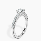 Platinum Lottie Four Claw Side Stone Lab Diamond Ring standing product image one