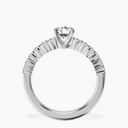 Platinum Lottie Four Claw Side Stone Lab Diamond Ring side right image one