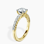 18kt Yellow Gold Lottie Four Claw Side Stone Lab Diamond Ring standing product image one