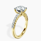 18kt Yellow Gold Lottie Four Claw Side Stone Lab Diamond Ring standing product image one
