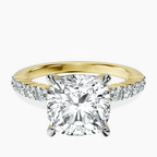 18kt Yellow Gold Lottie Four Claw Side Stone Lab Diamond Ring front image