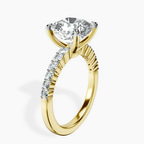 18kt Yellow Gold Lottie Four Claw Side Stone Lab Diamond Ring standing product image one