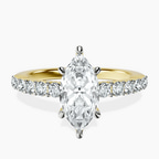 18kt Yellow Gold Lottie Four Claw Side Stone Lab Diamond Ring front image