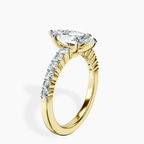 18kt Yellow Gold Lottie Four Claw Side Stone Lab Diamond Ring standing product image one