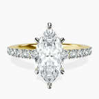 14ct Yellow Gold Lottie Four Claw Side Stone Lab Diamond Ring front image