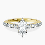 18kt Yellow Gold Lottie Four Claw Side Stone Lab Diamond Ring front image