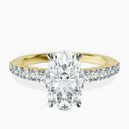 18ct Yellow Gold Lottie Four Claw Side Stone Lab Diamond Ring front image