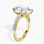 14kt Yellow Gold Lottie Four Claw Side Stone Lab Diamond Ring standing product image one