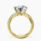 14kt Yellow Gold Lottie Four Claw Side Stone Lab Diamond Ring side right image one