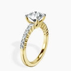 14ct Yellow Gold Lottie Four Claw Side Stone Lab Diamond Ring standing product image one