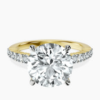 14kt Yellow Gold Lottie Four Claw Side Stone Lab Diamond Ring front image